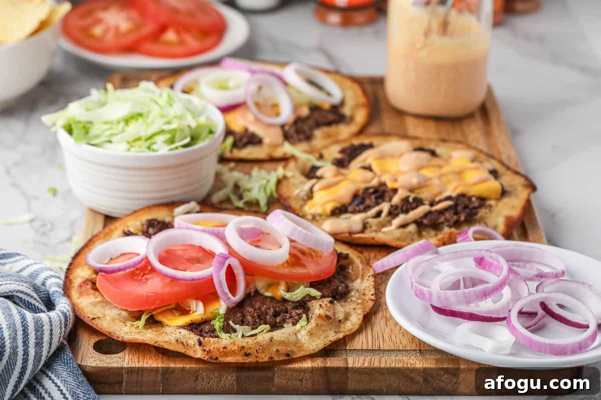 Homemade Burger Sauce Recipe: Tangy, Creamy, and Quick 7 Smash Burger Tacos on serving board