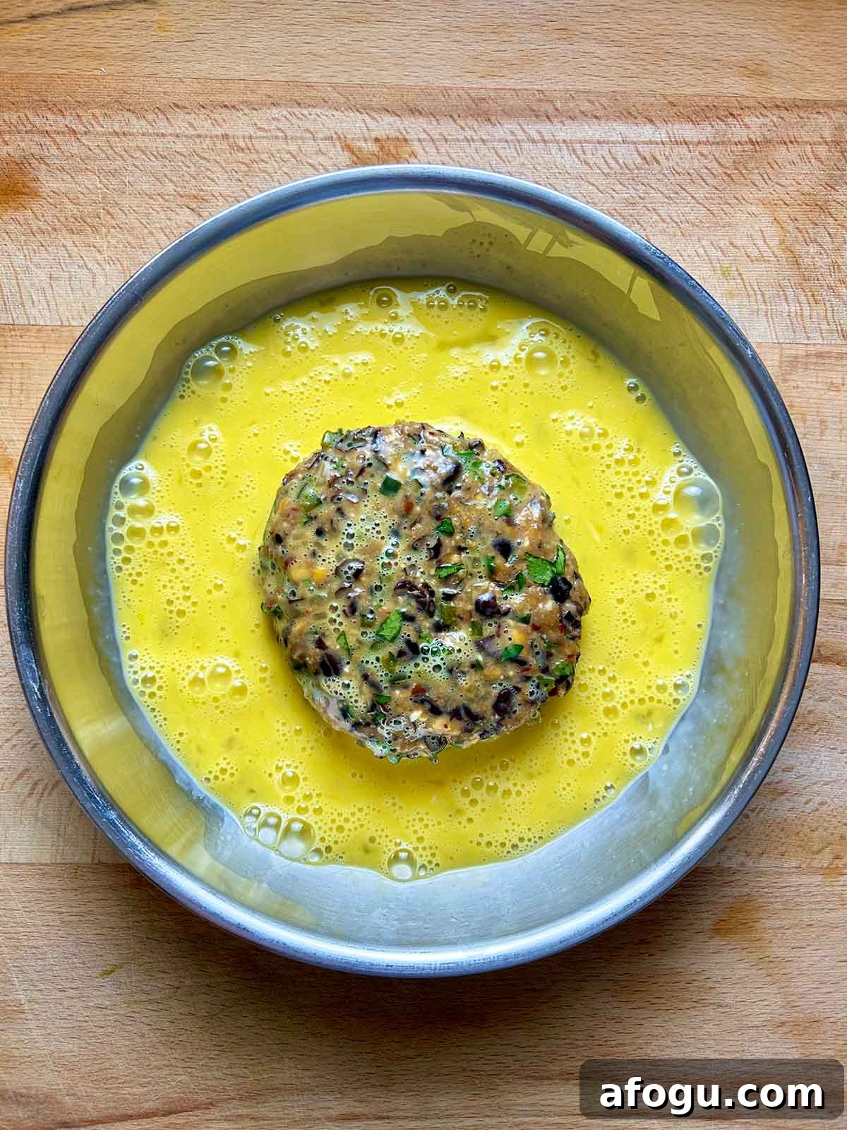 patty in egg wash