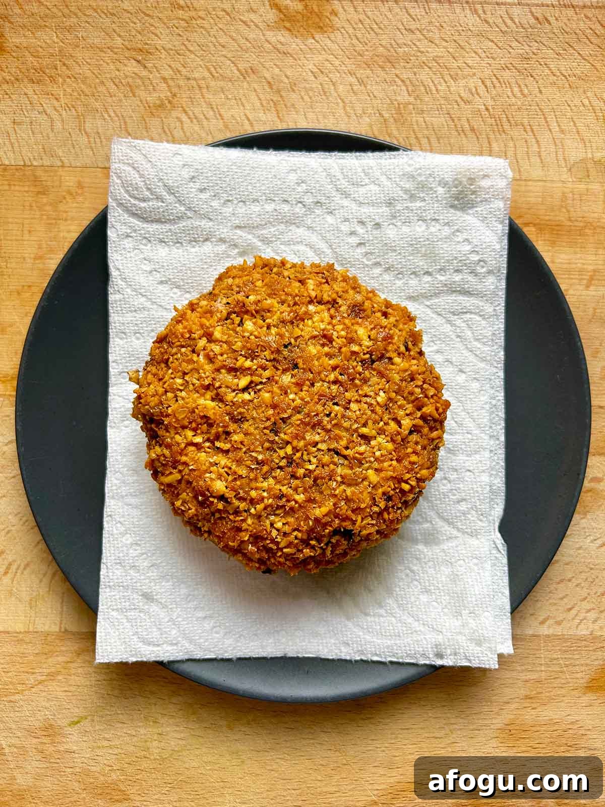 patty drying on paper towel lined plate