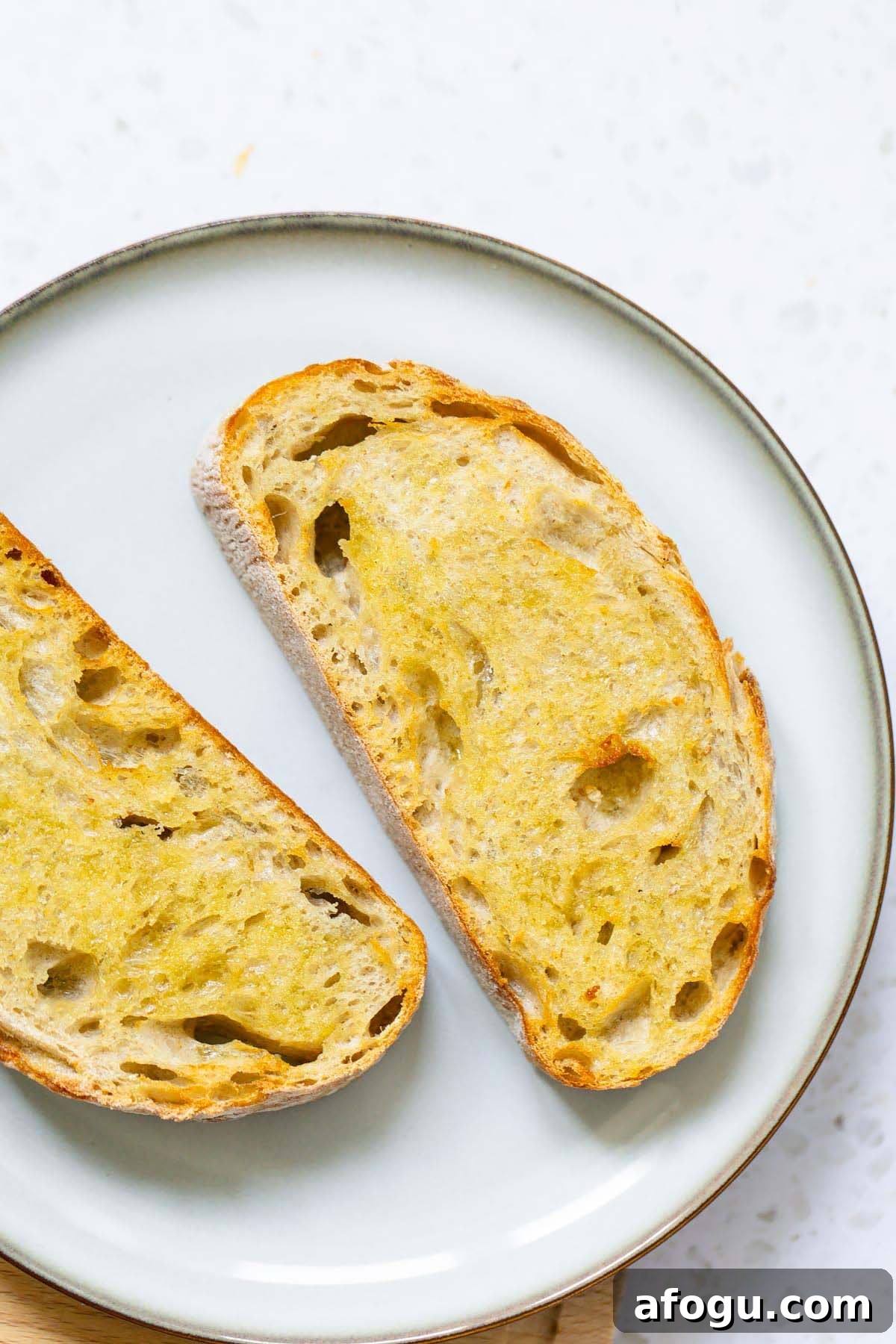 Toast on a plate