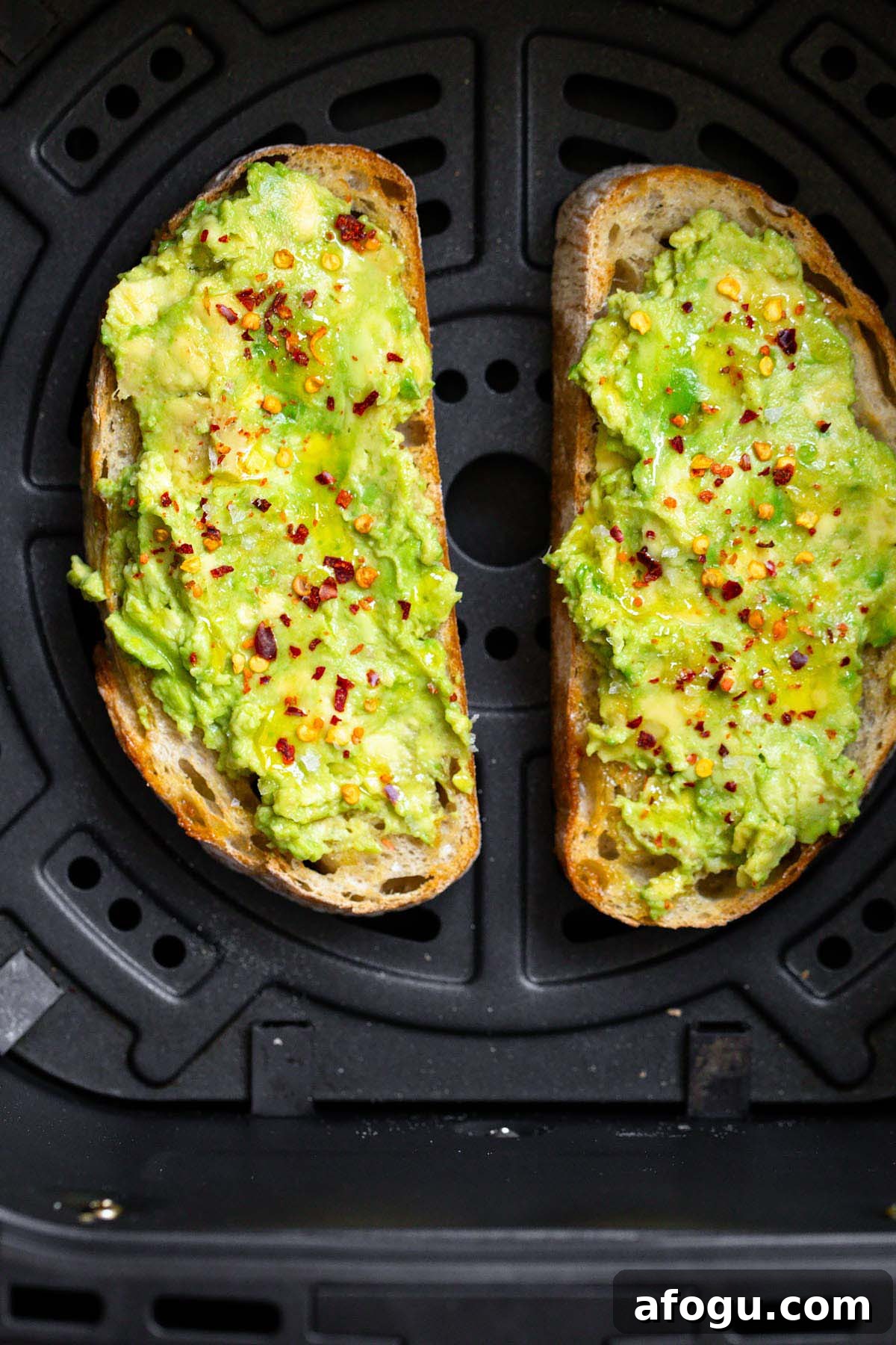Avocado toast in the air fryer