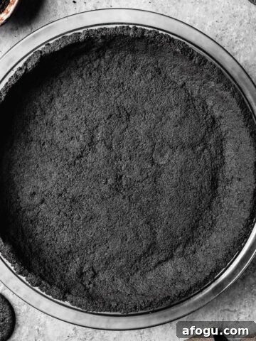 A baked cookie crumb crust.