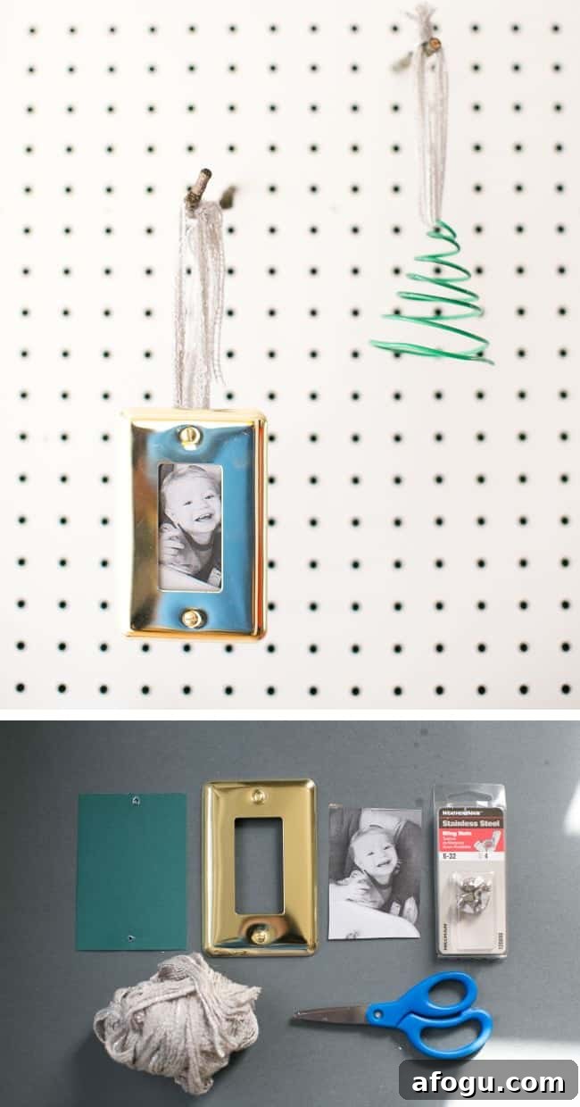 Wall Plate Photo DIY Ornament | HelloGlow.co