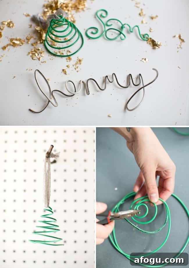 Wire Name DIY Ornaments | HelloGlow.co