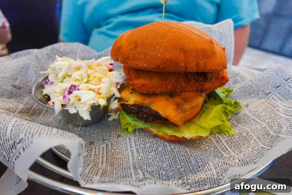 Mac n Cheese Burger from Rix Sports Bar and Grill.