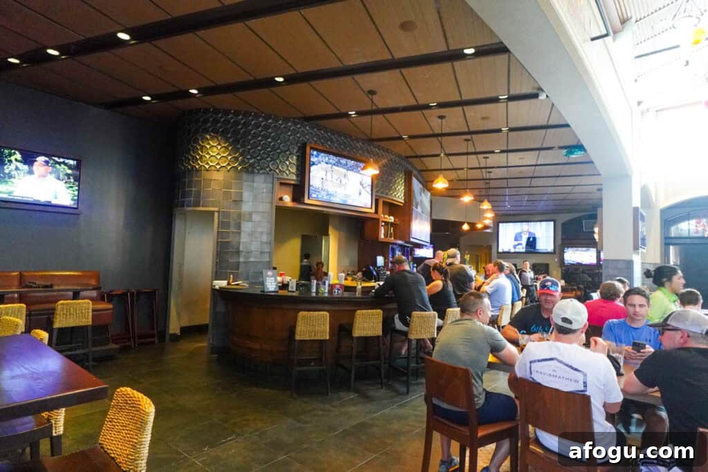 dining area and bar at Rix Sports Bar and Grill.