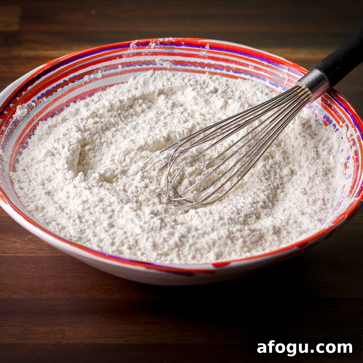 Whisk the dry ingredients in a bowl to combine.