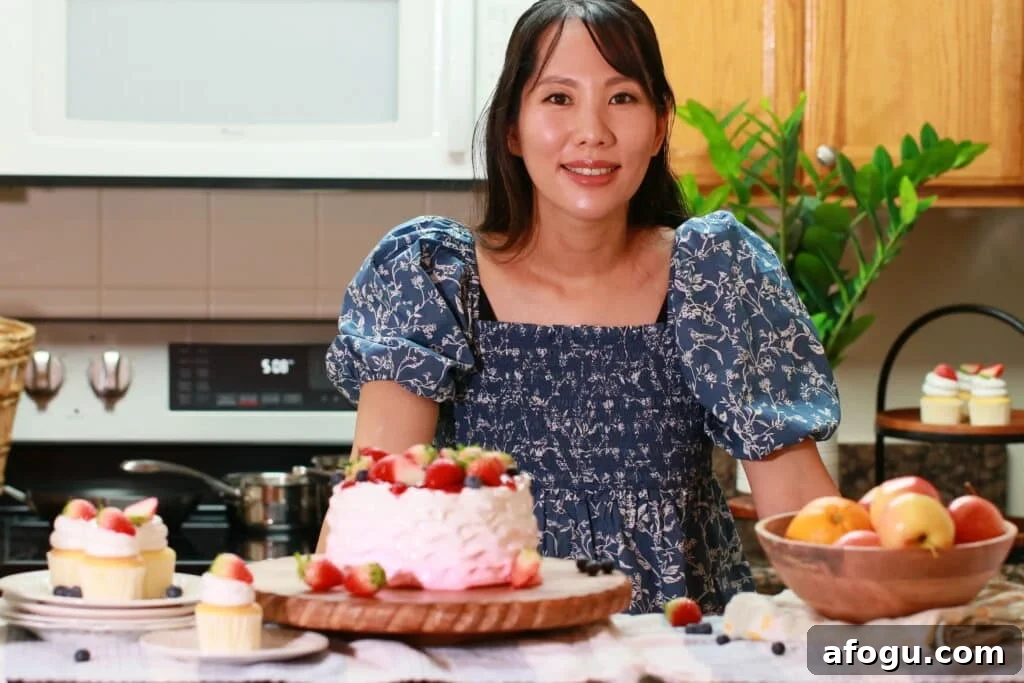 Japanese Strawberry Shortcake Recipe: Fluffy Shortcake with Fresh Strawberries 18 Aya Caliva, the pastry chef and owner of the website, Pastry Living