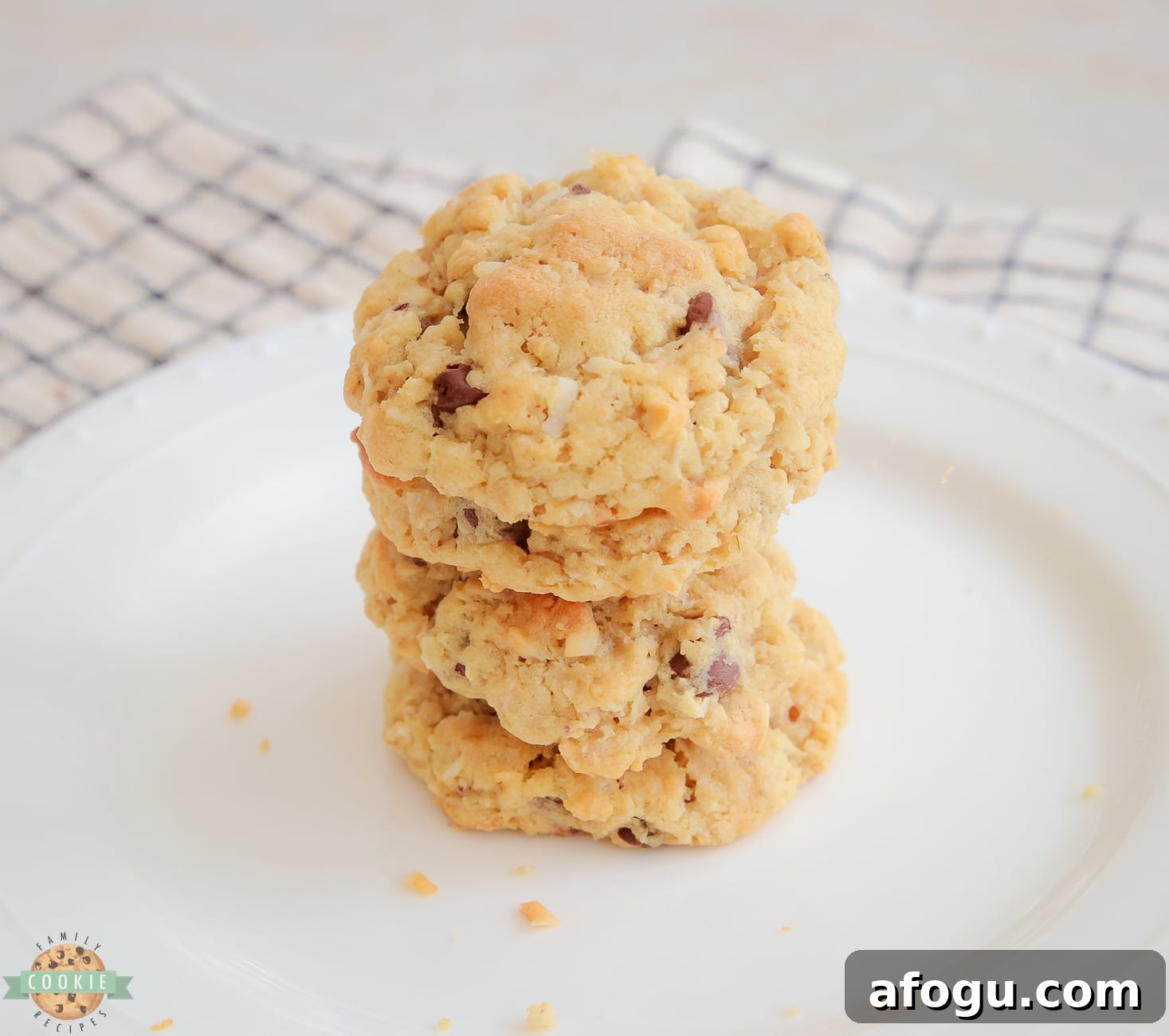 Chocolate Chip Ranger Cookies Recipe — Chewy Camp-Style Treats 3 stack of Ranger cookies
