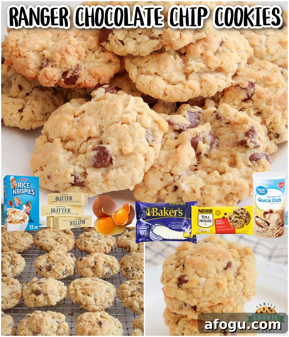 Chocolate Chip Ranger Cookies Recipe — Chewy Camp-Style Treats 8 Chocolate Chip Ranger Cookies are a classic treat that combines oats, krispie cereal, coconut & chocolate chips to create a deliciously chewy cookie!
