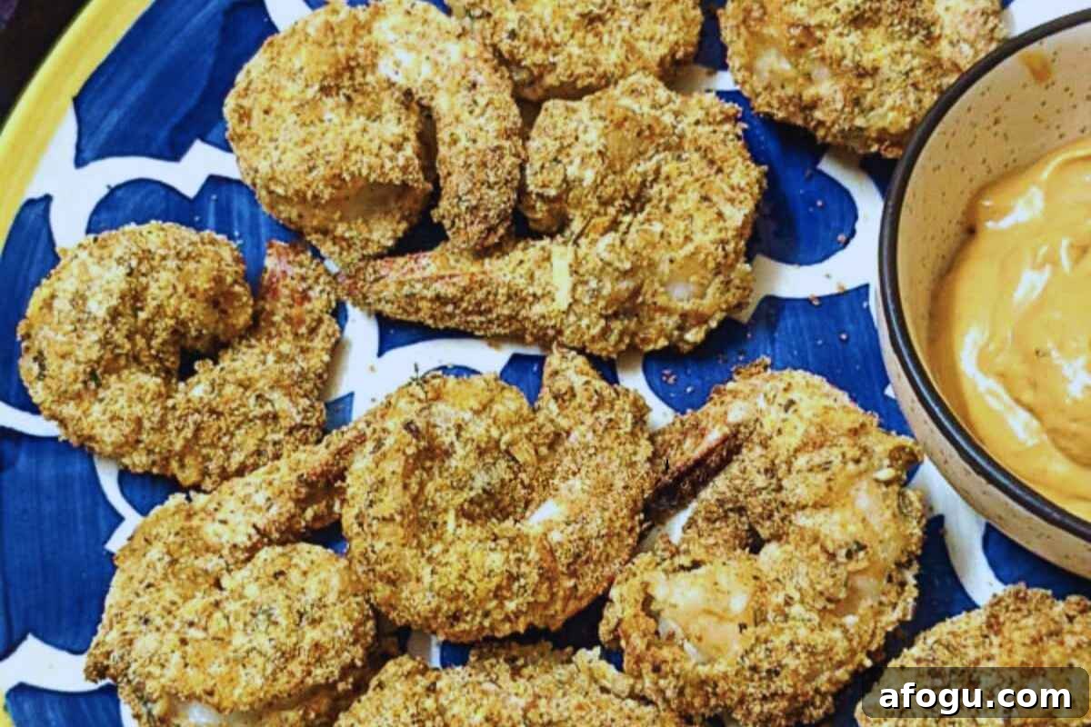 Crunchy coconut shrimp on a plate