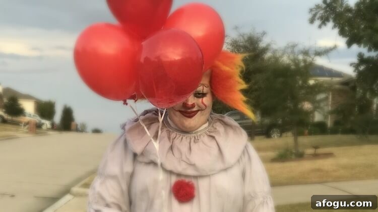 My son's simple DIY Pennywise clown Halloween costume