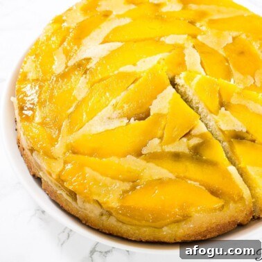 upside down mango cake