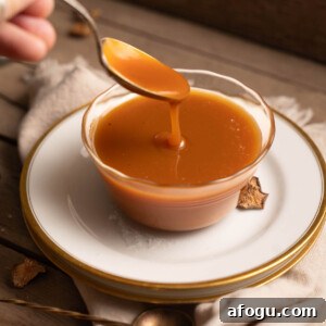 Candy cap caramel sauce in a small bowl