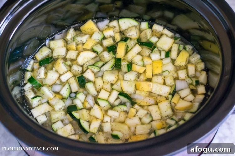 Crock pot slow cooker Summer Squash Soup recipe
