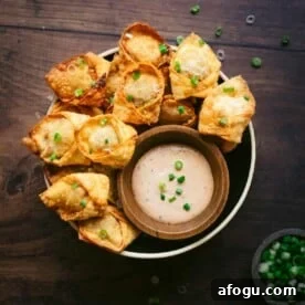 pulled pork wontons in a bowl