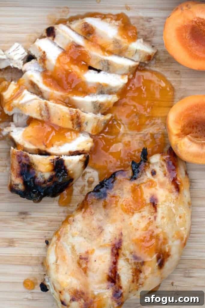 Grilled Apricot Chicken breast cut up, apricot chicken recipes, how to make apricot chicken, chicken apricot recipe, apricot chicken breast.