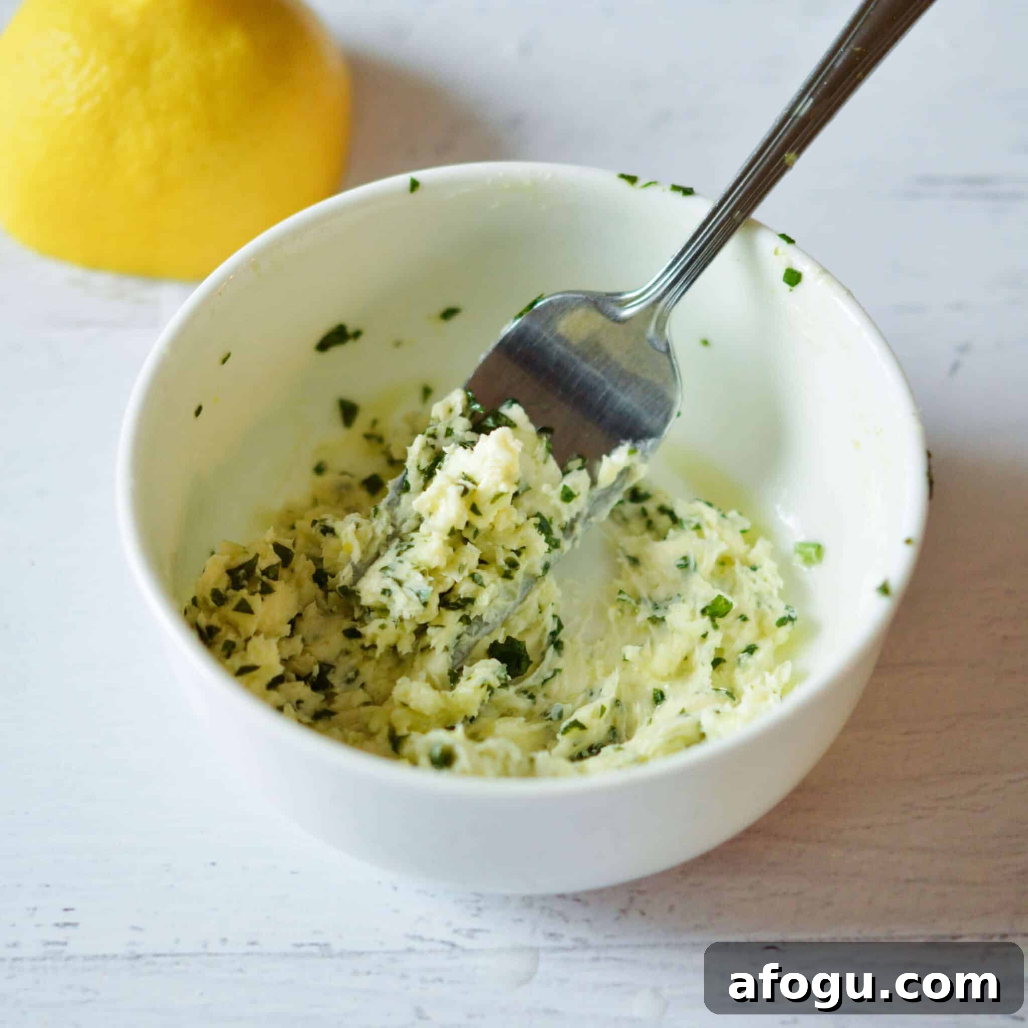 a bowl of lemon herb butter
