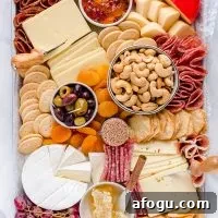 overhead shot of a gluten free charcuterie board ready to be served