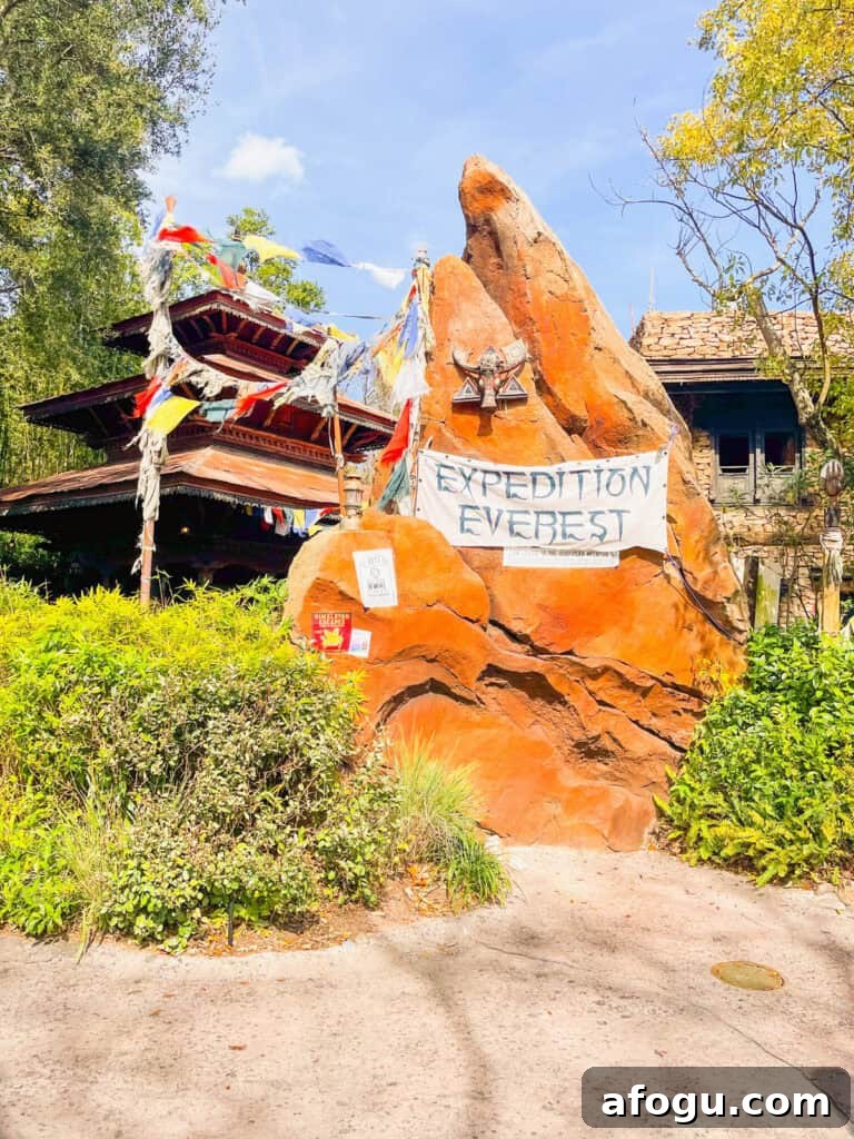 Expedition Everest entrance and sign.