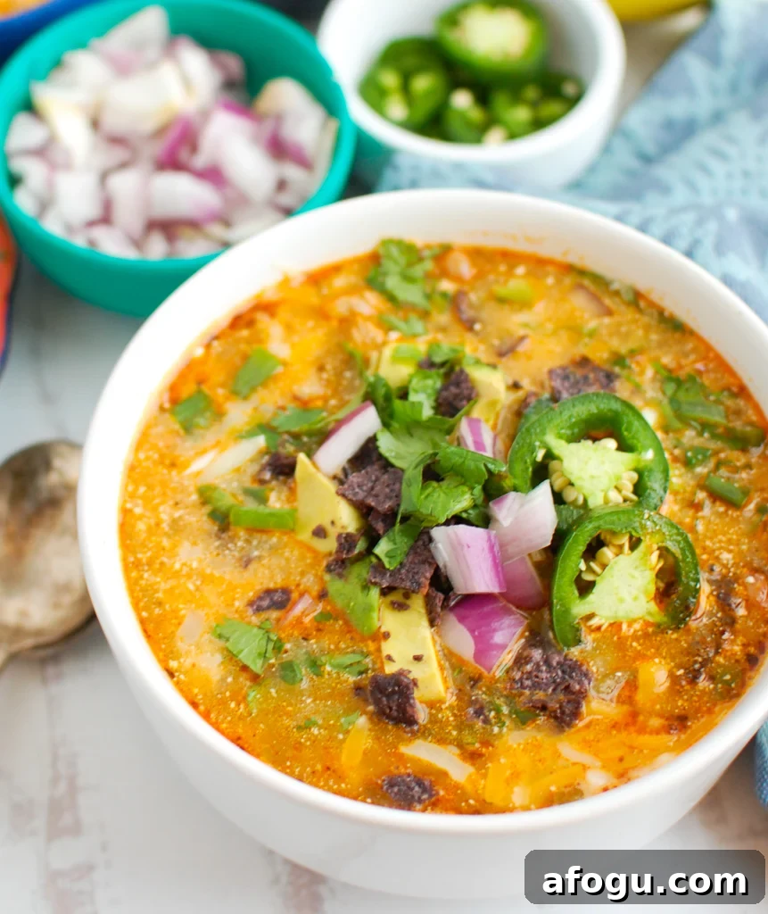 Instant Pot White Chicken Chili with garnishes