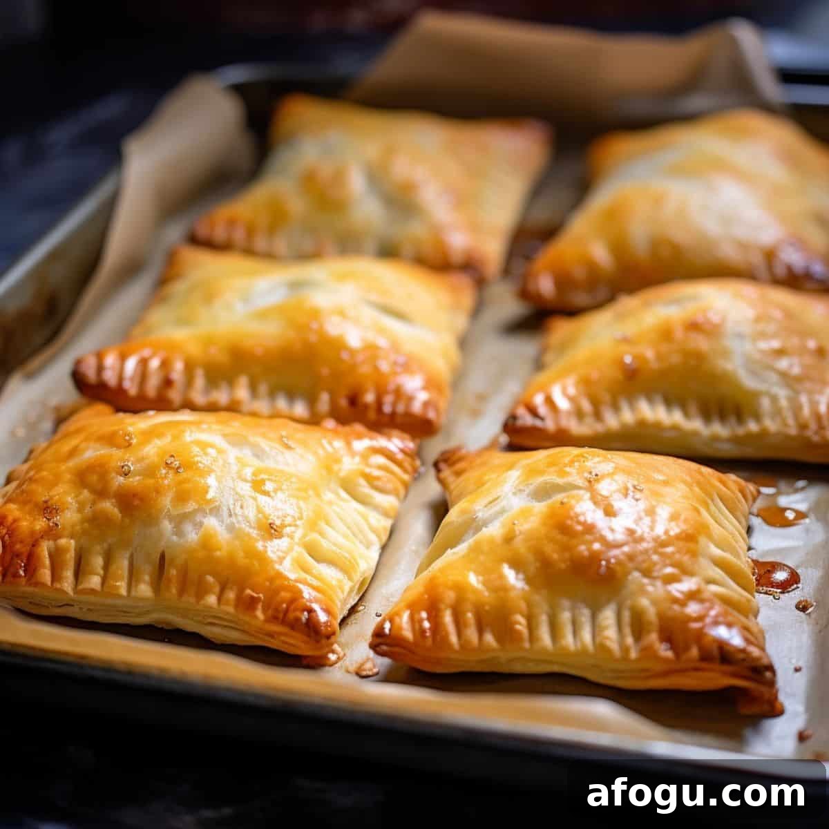 spinach hand pies golden brown sitting on baking sheet