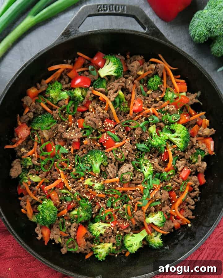 Korean Ground Beef Stir Fry {Easy, One Pot, 30-Minute Meal}