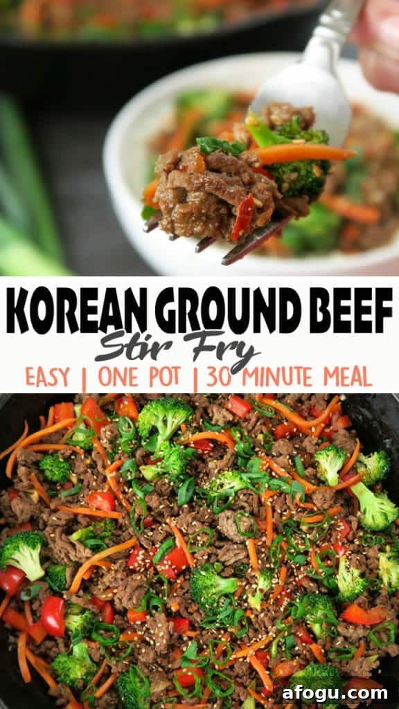 Korean Ground Beef Stir Fry {Easy, One Pot, 30-Minute Meal}