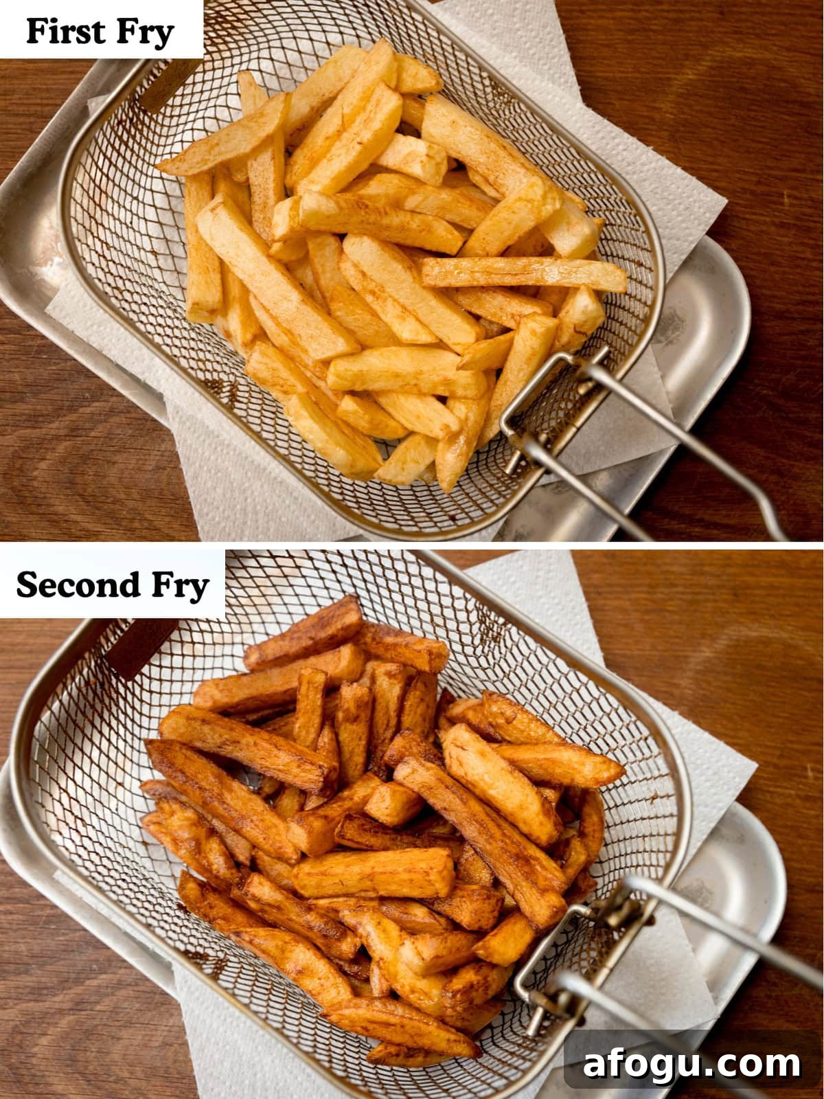 First and second fry comparison.