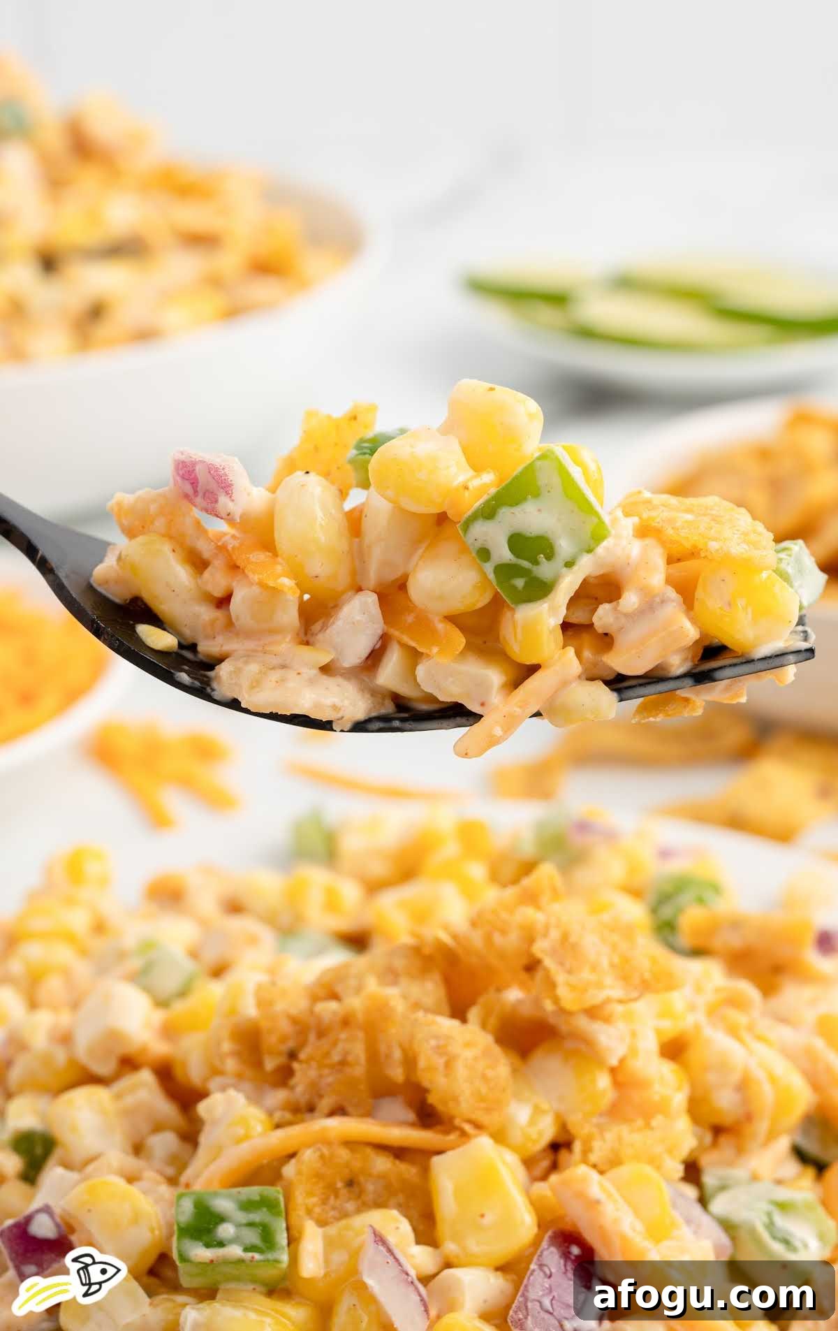 a fork of Frito Corn Salad
