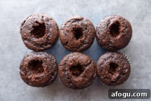 cupcakes with holes in it the top