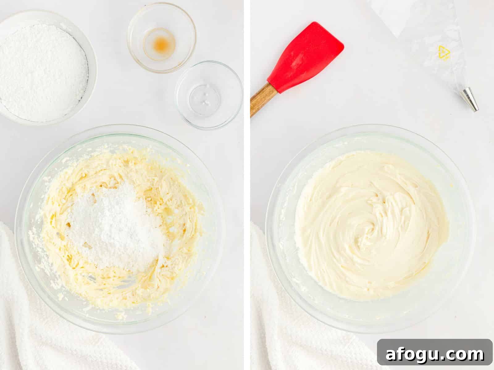 making homemade cream cheese icing 