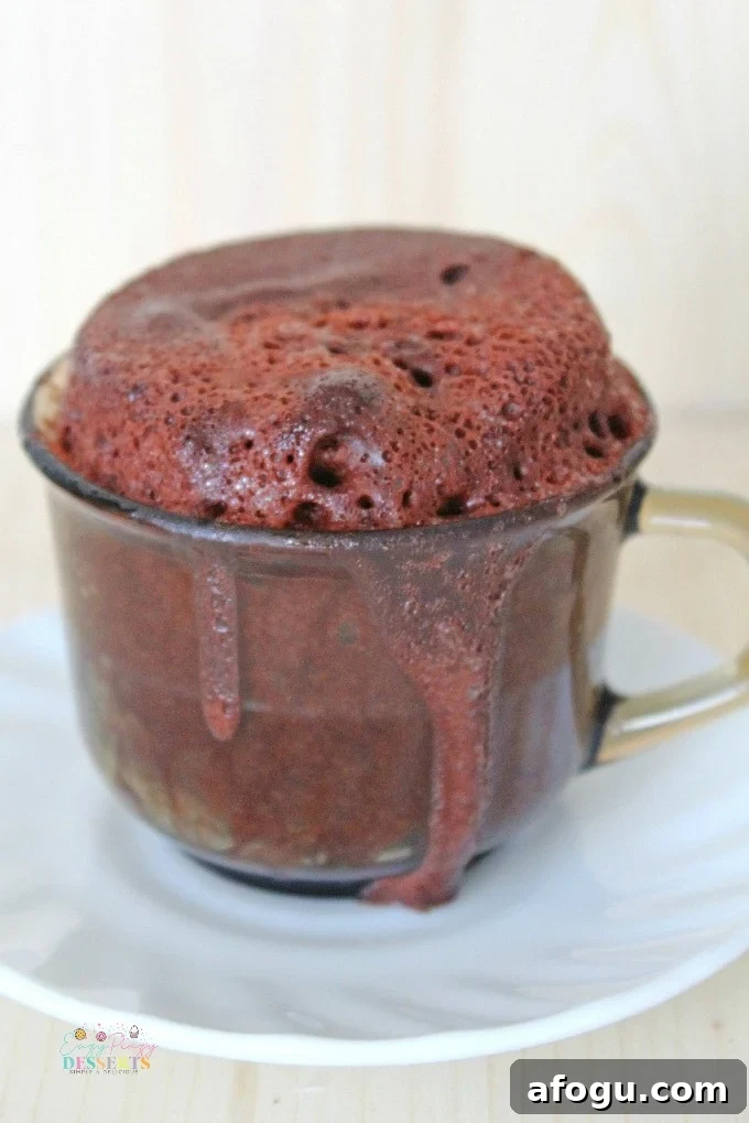 Image of microwave lava cake in a cup