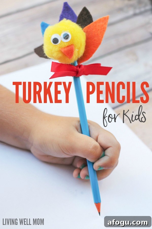 Turkey Pencils Craft for Kids - Kids will love crafting their own turkey pencils for Thanksgiving with this easy craft and when they’re finished, everyone can write what they are thankful for!