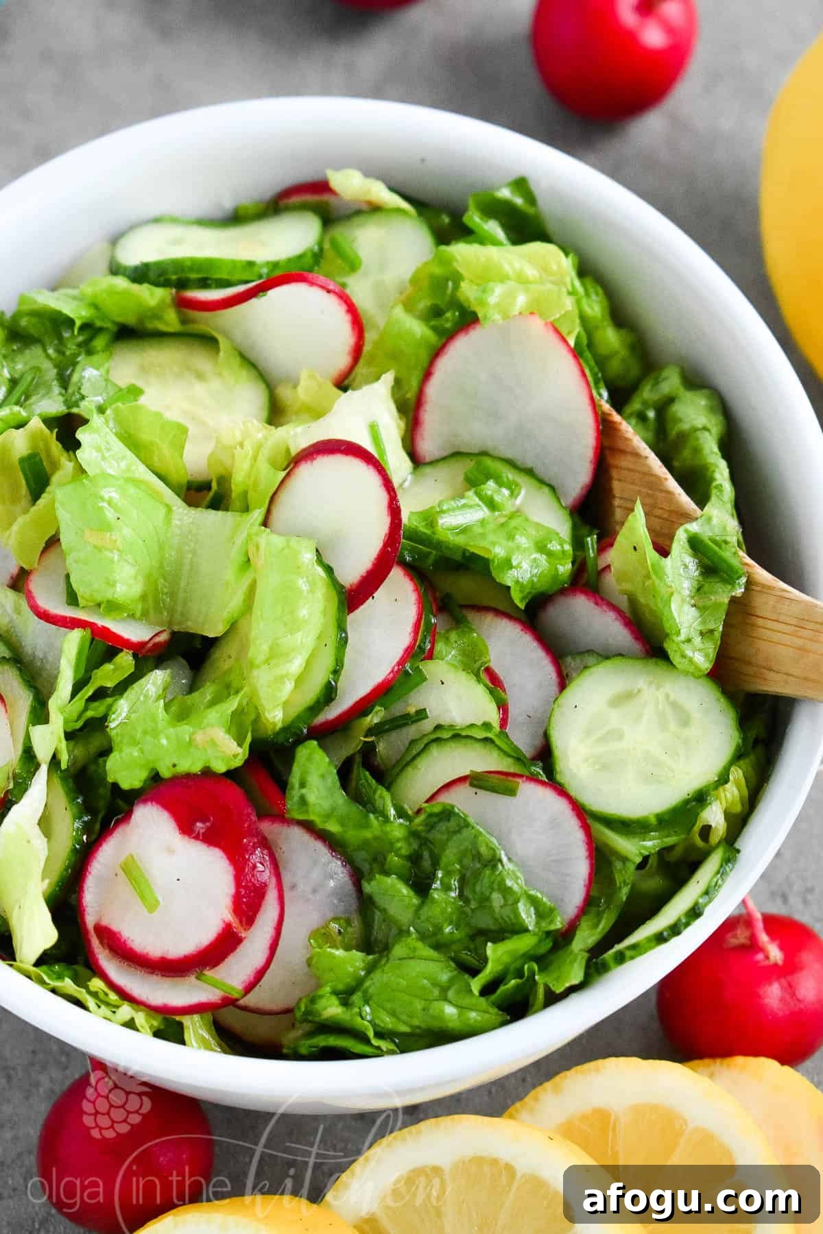 Romaine lettuce and salad vegetables