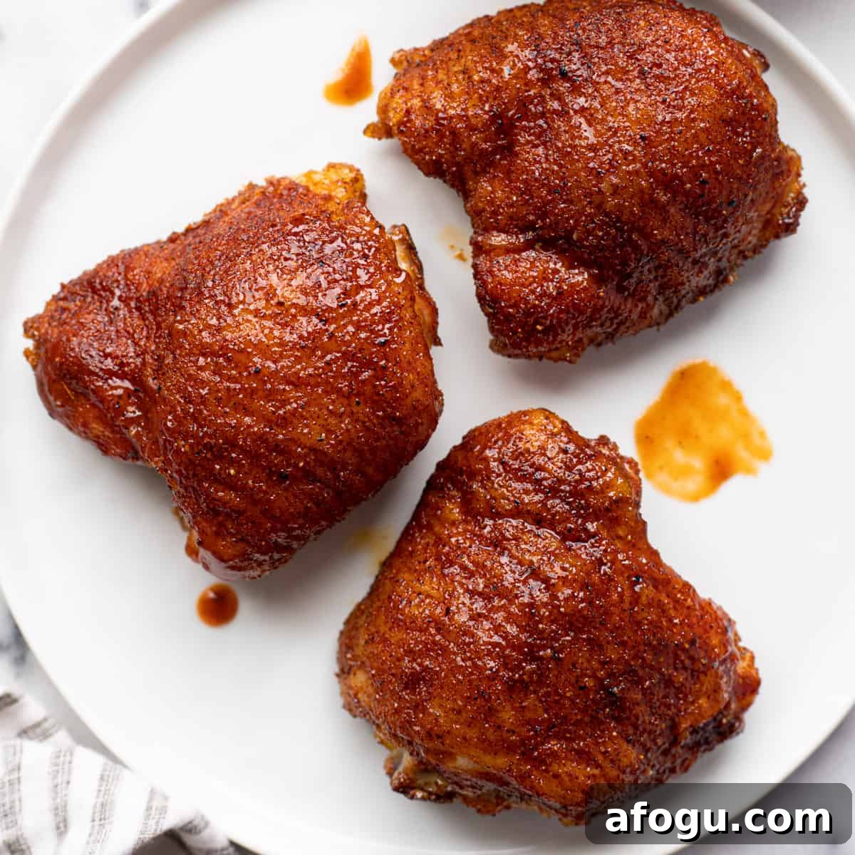 Smoked chicken thighs