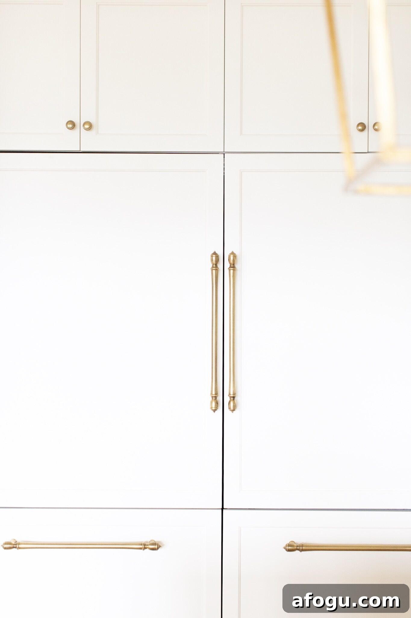 Fraiche Nutrition White Kitchen Reveal brass hardware
