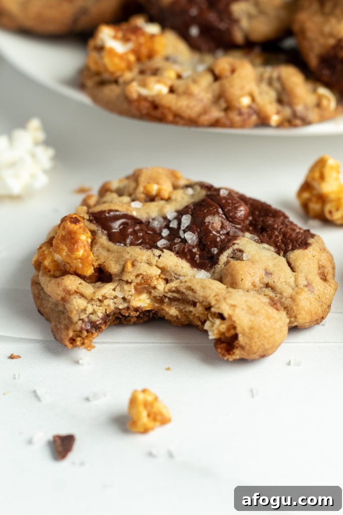 Caramel popcorn chocolate cookies