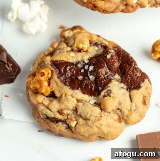 Caramel popcorn chocolate cookies