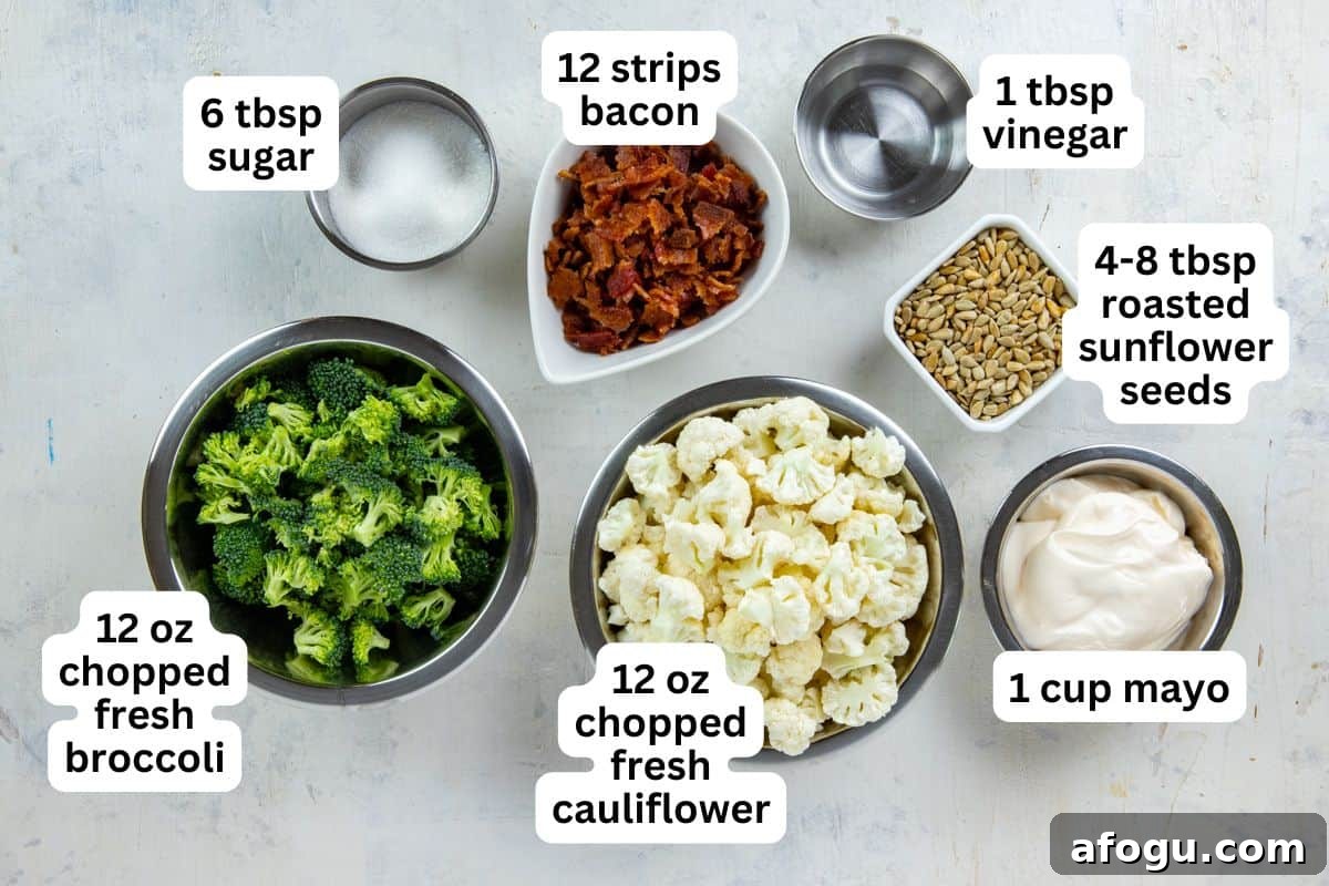 All ingredients measured out in individual containers.