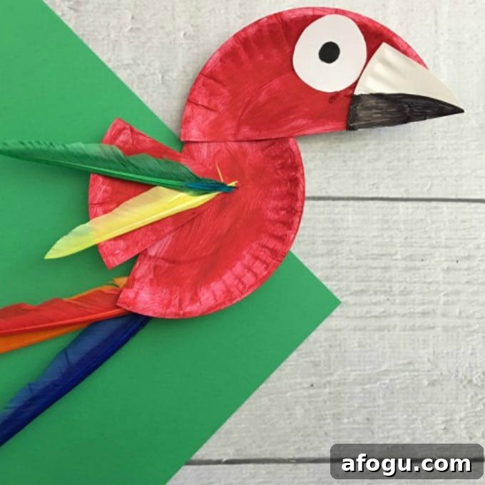 paper plate parrot idea
