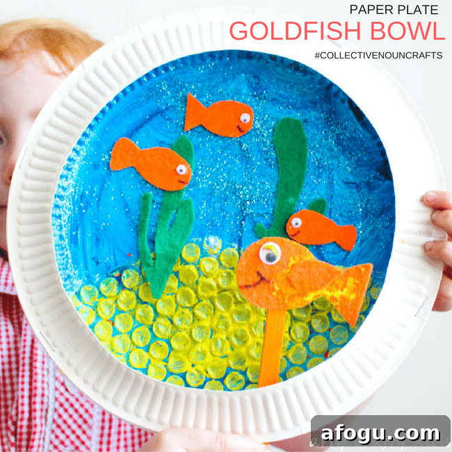 goldfish bowl summer paper plate craft