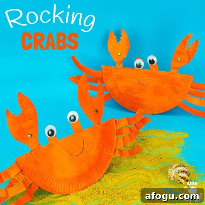 rocking crabs made out of paper plates