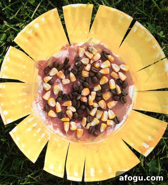 sunflower made from a paper plate