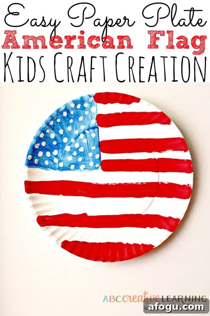 american flag paper plate craft idea