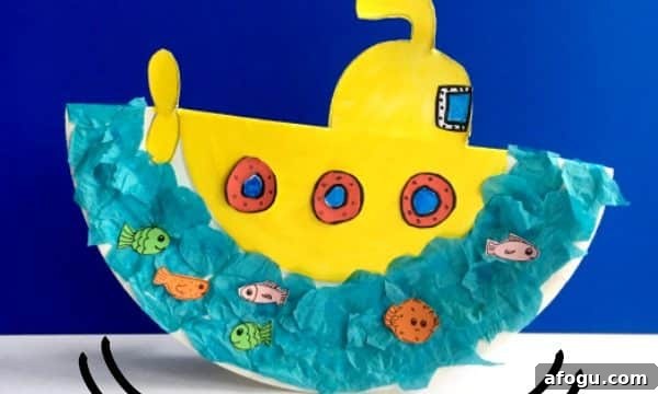 submarine paper plate craft that rocks