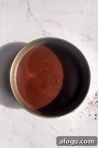 chocolate cake before baking