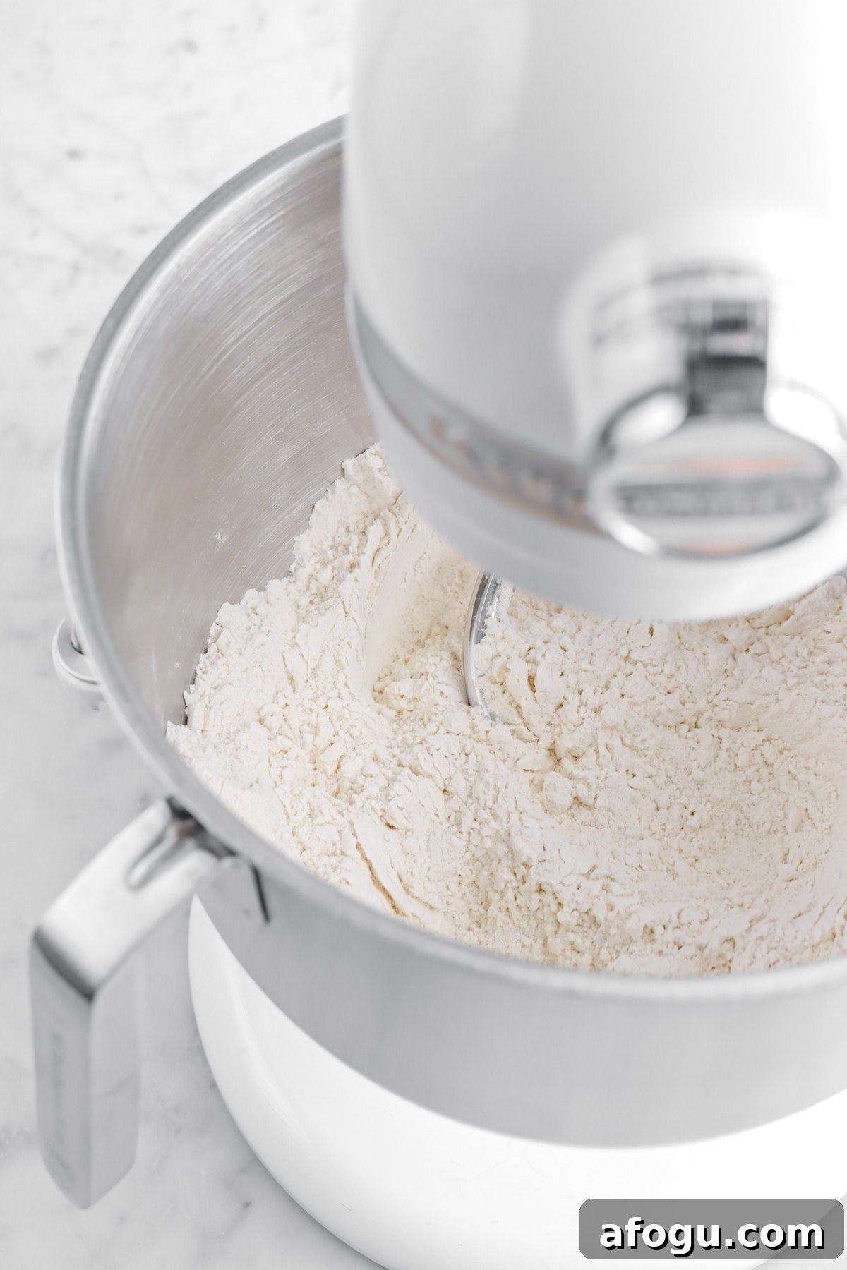 mixed dry ingredients in stand mixer.