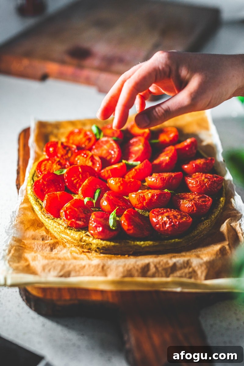 Pesto & Tomato Tart - Georgie Eats