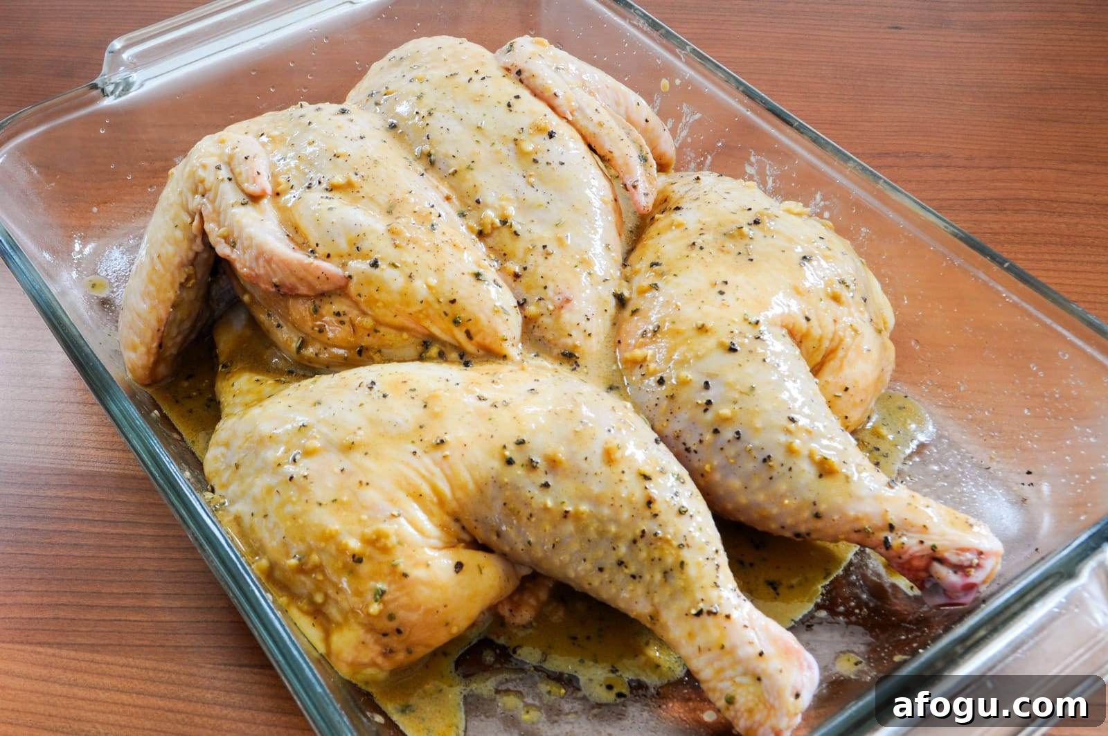 Mustard and Garlic Spatchcocked Chicken